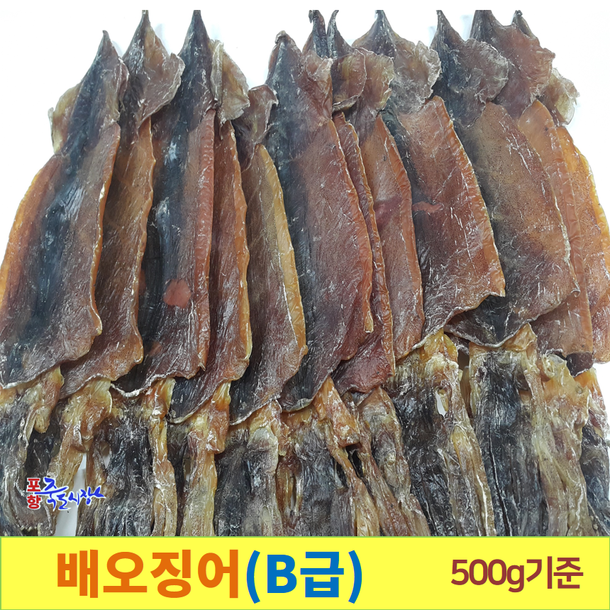 배오징어 B급 500g기준(6~15마리내외) 배에서 말린 오징어 정품 맛 그대로